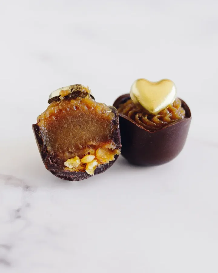 Coração Dourado da Salva Doces, doce fino vegano e sem trigo